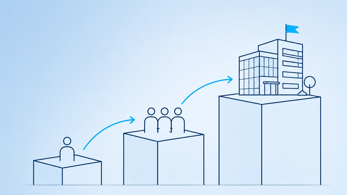 The three engagement stages: a single specialist, a dedicated team, and your own delivery centre